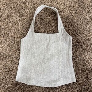 AE Lace Halter Tank Top~Size Small~Heather Gray